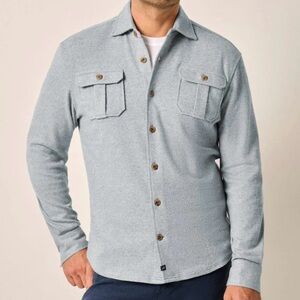 Johnnie-O Light Gray Brayden Flannel Lodge Top Shelf Shirt JMWL100630